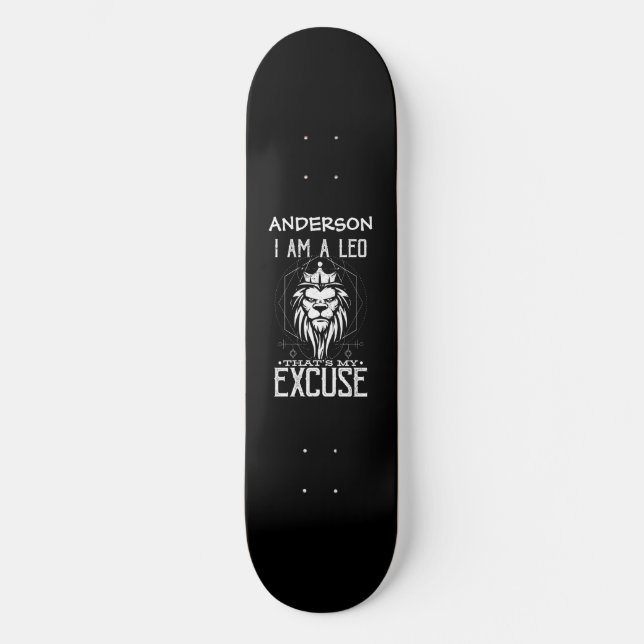 patineta Rótulo Leo Zodiac personalizado (Anverso)
