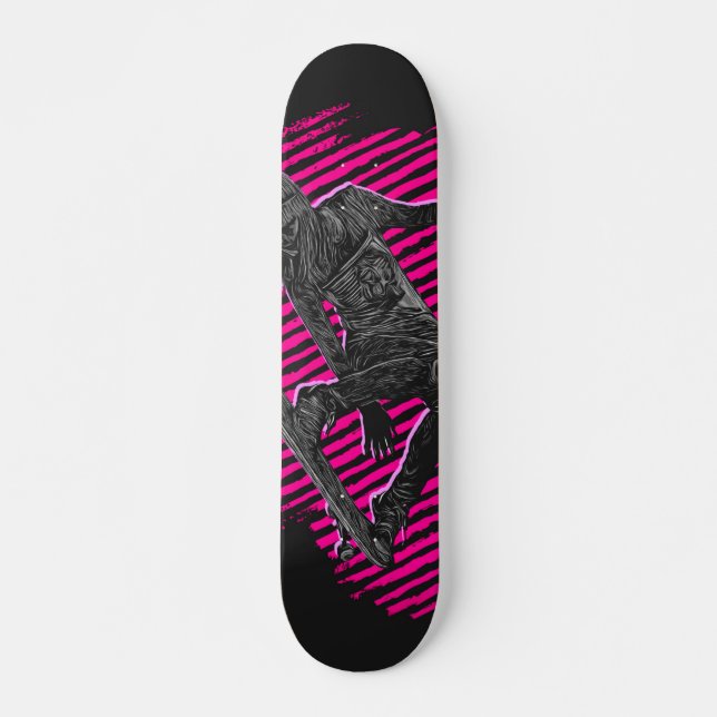 Patineta Silueta De Patinadora Saltando (Anverso )