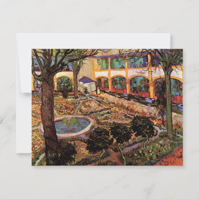 Patio del hospital de Arles por Vincent van Gogh (Anverso)