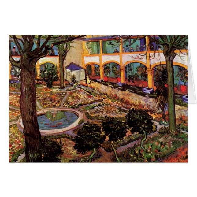Patio del hospital de Arles por Vincent van Gogh (Anverso (Horizontal))