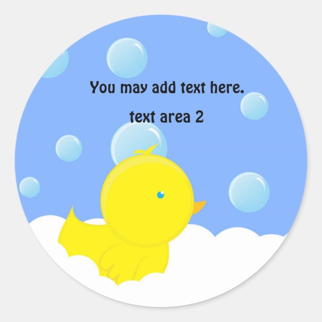 Patito Amarillo en Baño de Burbujas Calcomanía par (Anverso)