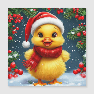 Patito Amarillo Festivo con Gorro de Santa
