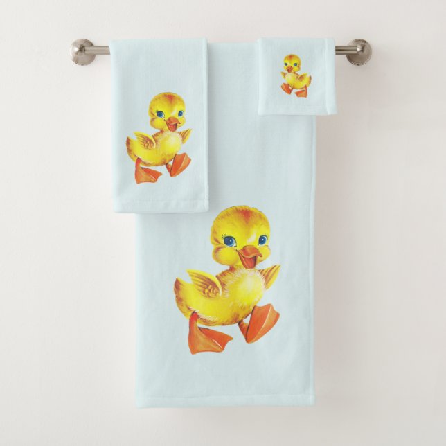 Pato Adorable sobre Azul Bebé Claro (In situ)