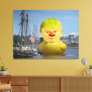 Pato Amarillo de Goma Donald Trump Lienzo Envuelto