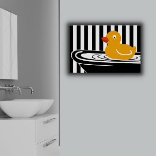 Pato Amarillo Nadando En La Bañera Póster