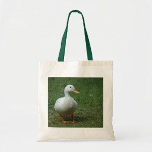 Pato blanco en bolsa blanca/verde
