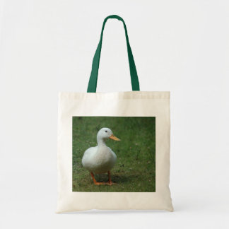Pato blanco en bolsa blanca/verde