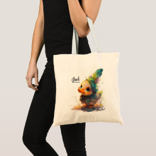 Pato claro sobre y descubre la bolsa de la tote