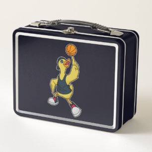 Pato como jugador de baloncesto con baloncesto