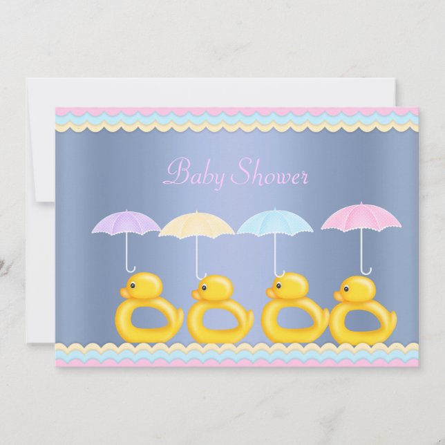 PATO CUTO BABY SHOWER INVITACIÓN AZUL 2 (Anverso)