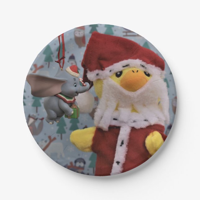 Pato Danny Santa.   Platos de papel (Anverso)