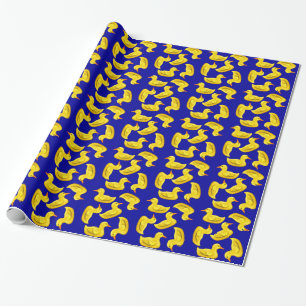 Pato de goma amarillo lindo en el papel de