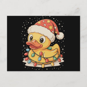 Pato de goma sombrero de Santa luces de Navidad Xm