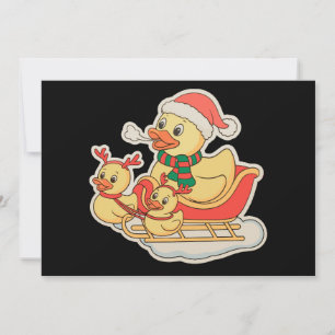 Pato de goma sombrero de Santa Navidad trineo Navi