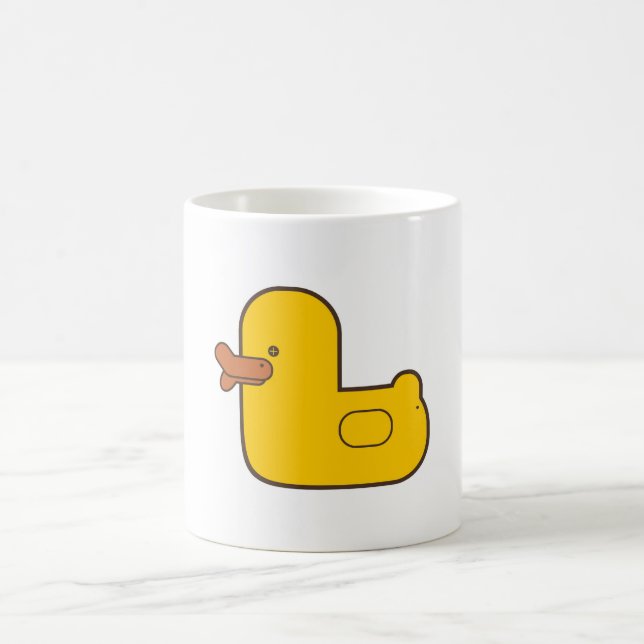 Pato de goma taza blanca clásica de 325 ml (Centro)