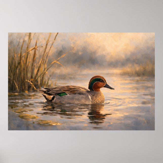 Pato de Marisma | Arte de Fauna Costera | Póster (Frente)