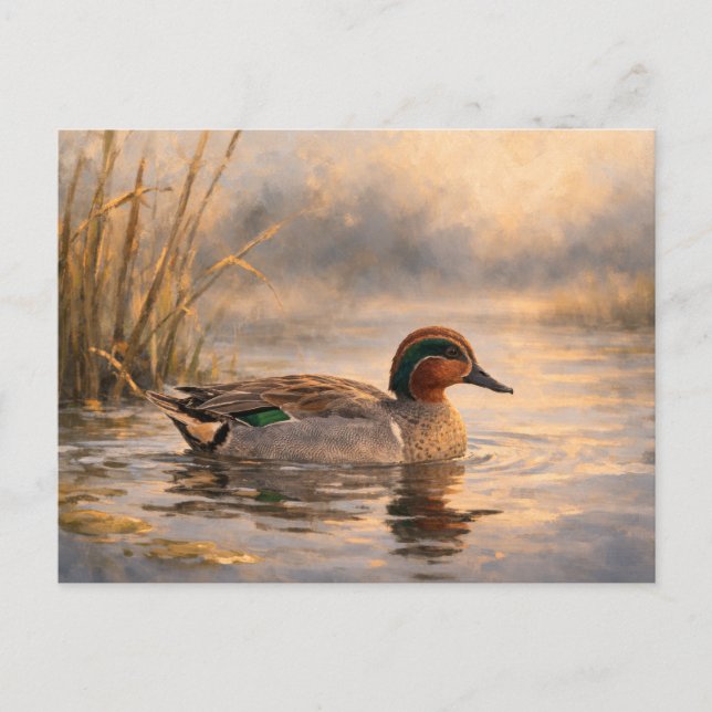 Pato de Marisma | Arte de Fauna Costera | Tarjeta  (Anverso)