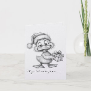 Pato de Navidad en blanco y negro