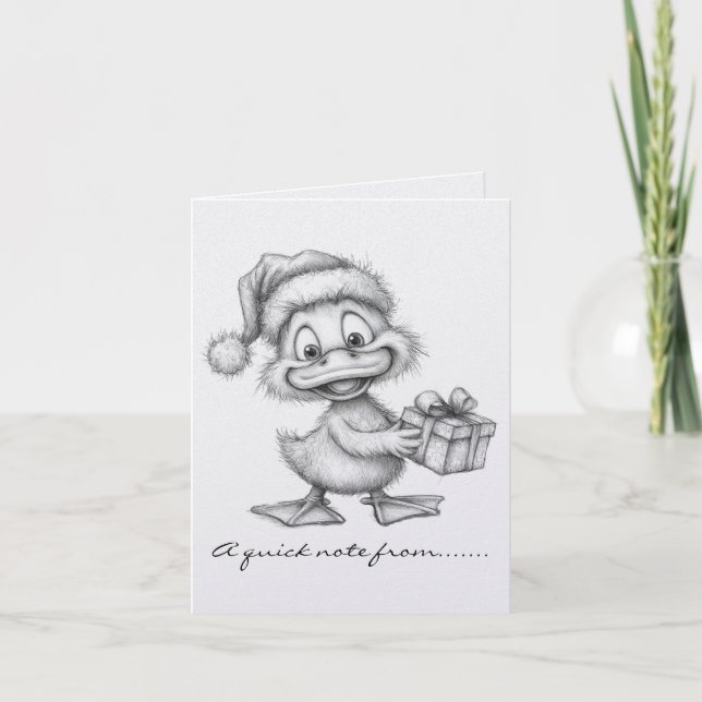 Pato de Navidad en blanco y negro (Anverso)