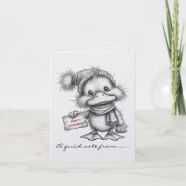 Pato de Navidad en blanco y negro