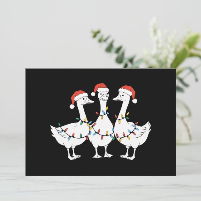 Pato de Navidad sombrero de Santa patos vacaciones (Anverso de pie)