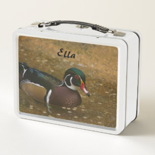 Pato de oca blanca y madera