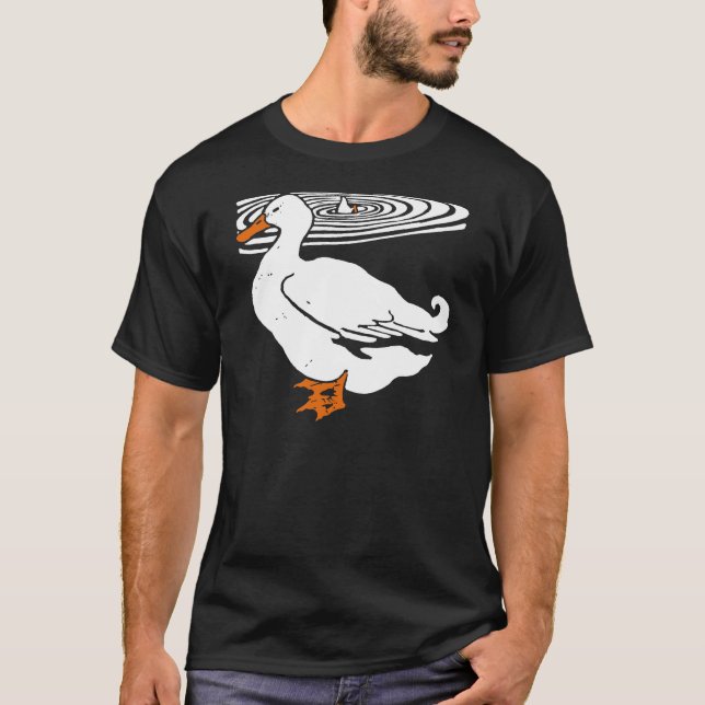 Pato De Woodcut Victoriano En La Camiseta (Anverso)