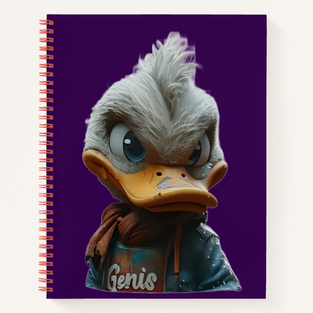 Pato elegante en el cuaderno de espiral de la ciud (Anverso)