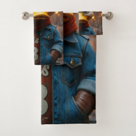 Pato elegante en la toalla de la ciudad