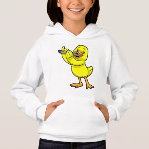 Pato en la música con flauta