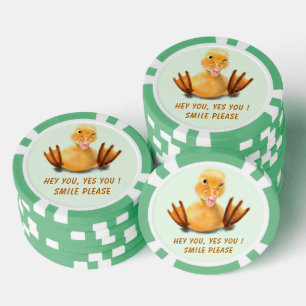 Pato Feliz Fichas de Poker Divertidas Sonrisa - Tu