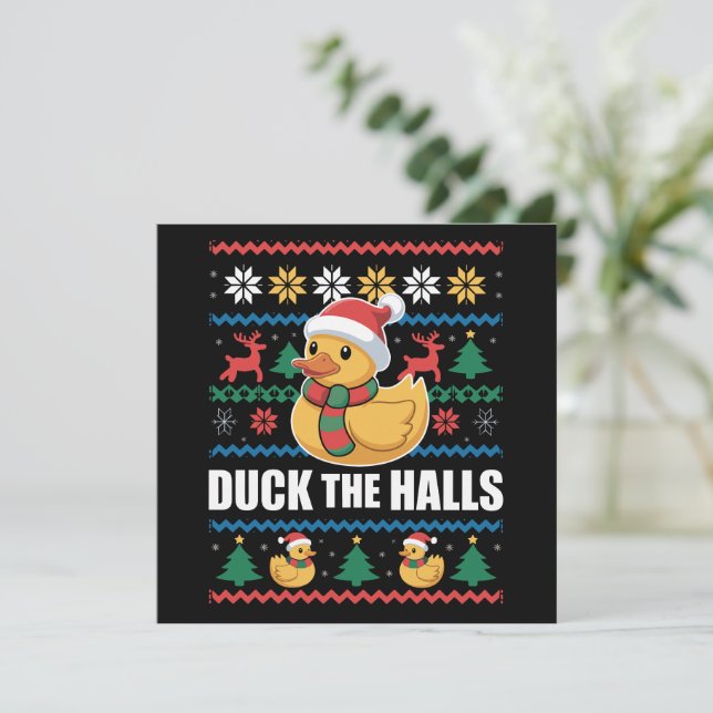 Pato Los Pasillos Feo Navidad Divertido Santa Clau (Anverso de pie)