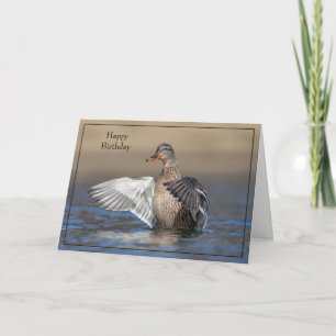 Pato Mallard de la tarjeta de cumpleaños feliz