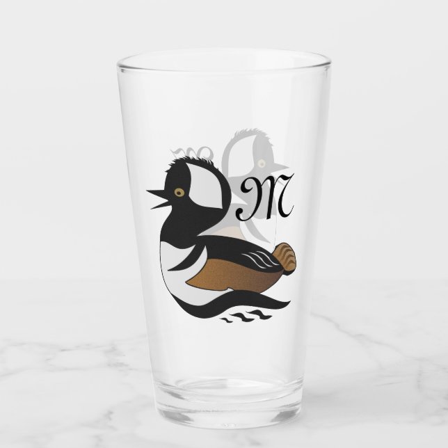 Pato Merganser Adorable Con Capucha Nadando (Anverso)