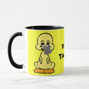 ¡PATO PEGADO! timbre de pato amarillo taza de cerá