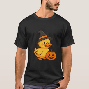 Pato pequeño en la camiseta masculina de Halloween