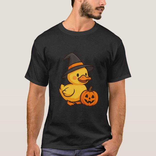 Pato pequeño en la camiseta masculina de Halloween (Anverso)