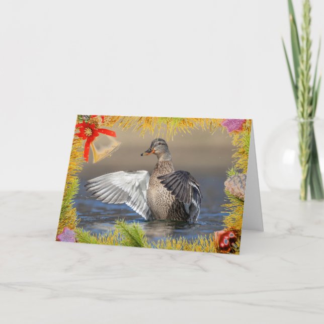 Pato silvestre en una tarjeta de Navidad (Anverso)