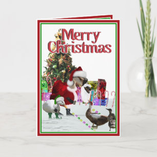 Pato y patitos de Santa en Navidad