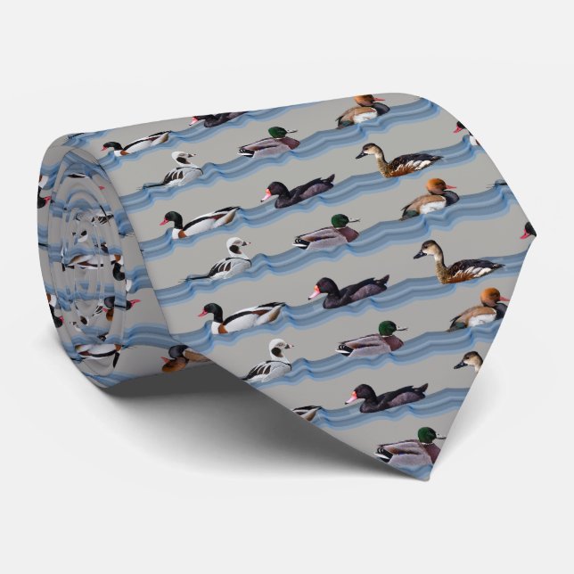Patos Dandy Corbata Impresión Doble Cara (Gris) (Enrollado)