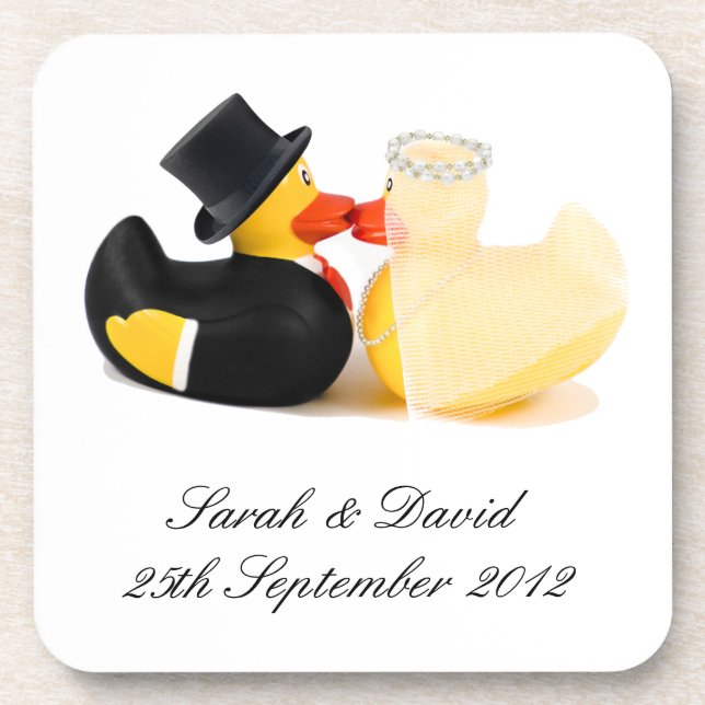 Patos de boda 2 ... posavasos (Frente)