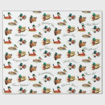 Patos de papel de regalo de graduación con gorras