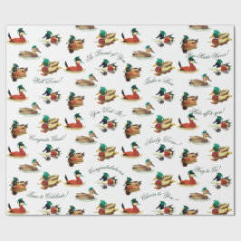Patos de papel de regalo de graduación con gorras