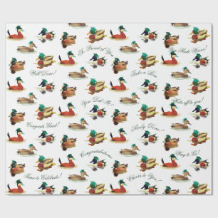 Patos de papel de regalo de graduación con gorras