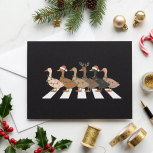 Patos Divertidos de Navidad Cruzando Diseño de Som
