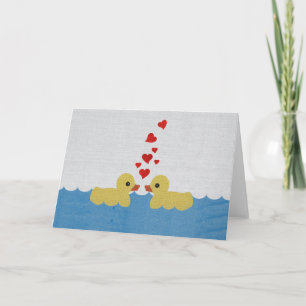Patos en tarjeta de felicitación del espacio en