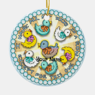 Patos En Un Ornamento De Pato De Fila