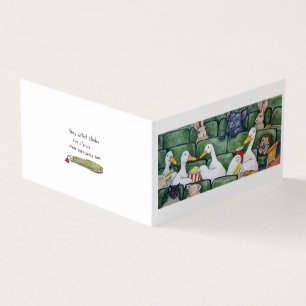 Patos En Una Tarjeta Doblada De Fila