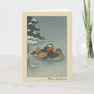 Patos japoneses - Tarjeta Navidad