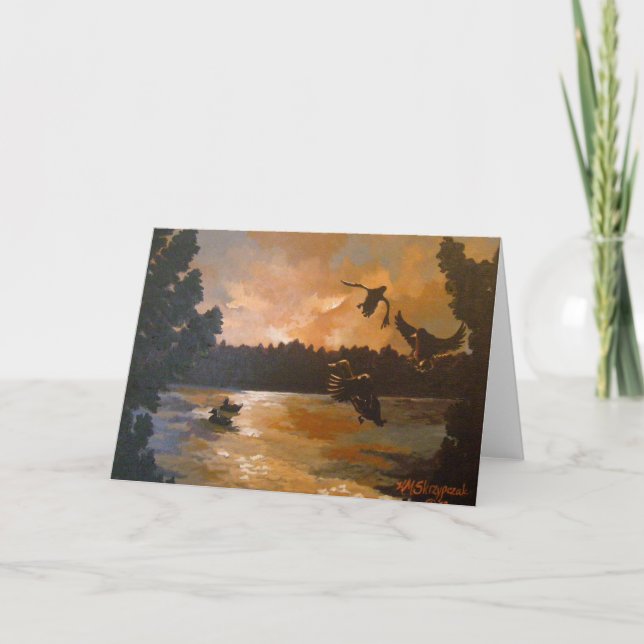 Patos que establecen adentro para la tarjeta de (Anverso)